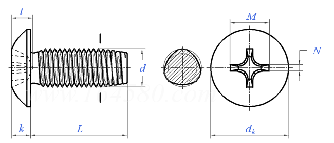 ASME B 18.6.4 - 1998 (R2005) 十字槽大扁头自攻锁紧螺钉(统一螺纹)