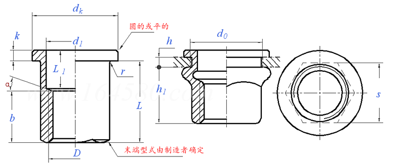 GB /T 17880.5 - 1999 平头六角铆螺母