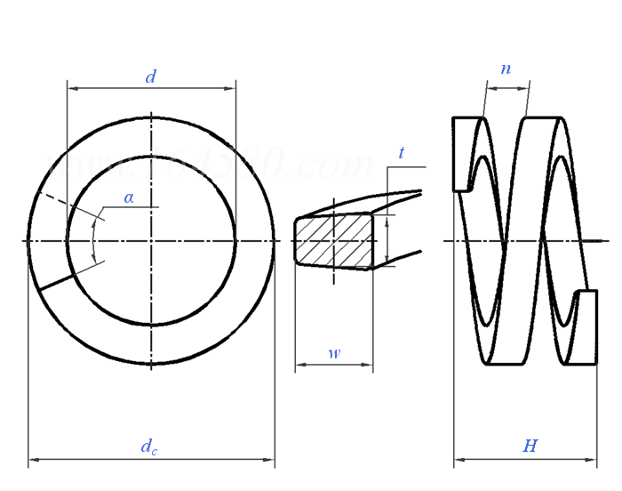 ASME B 18.21.3 - 2008 (R2013) 木結構用雙層彈簧墊圈 [Table 1]