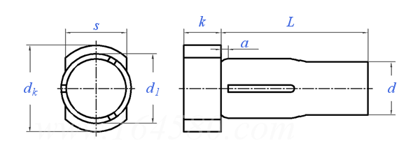 ASME B 18.8.2 - 2000 (R2010) T型頭槽銷 [Table 8]