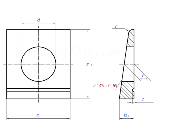 DIN  435 - 2024 I型工字鋼用方斜墊圈