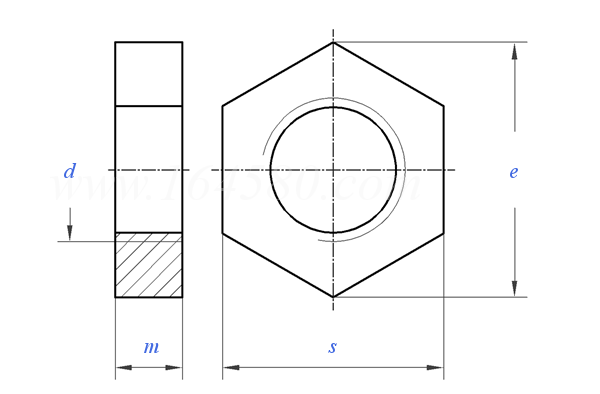 JIS B 1181 - 2014 无倒角六角薄螺母 [Table 30]