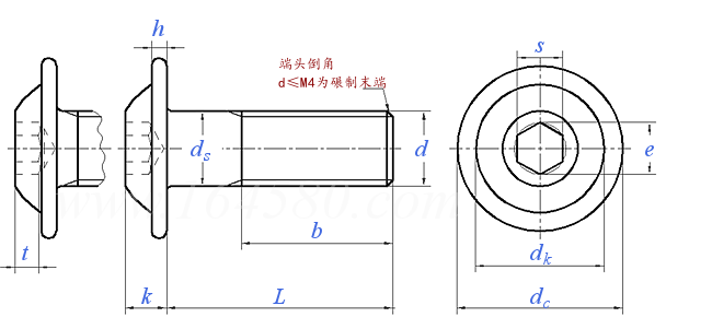 DIN EN ISO  7380 (-2) - 2011 内六角圓頭凸緣螺釘