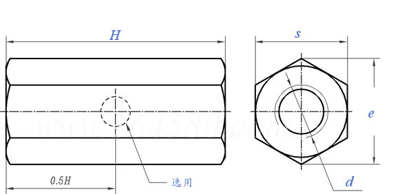 ASME B 18.2.2 (T13) - 2015 六角连接螺母  [Table13] (ASTM A563)