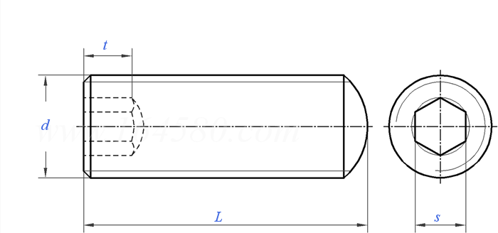 JIS B 1177 - 1988 内六角球面端螺釘
