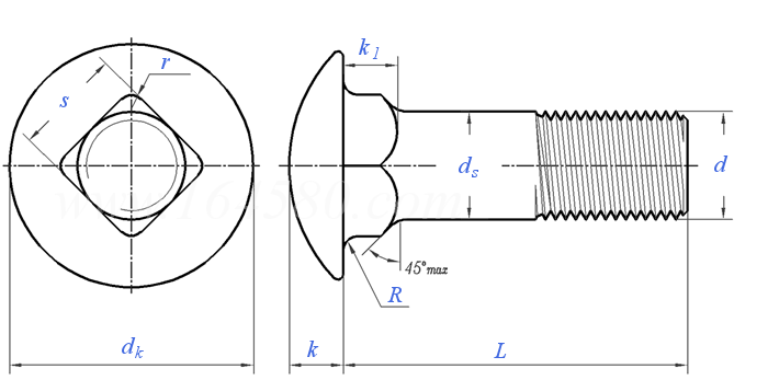 AS /NZS 1390 - 1997 (R2016) 米制圆头方颈螺栓