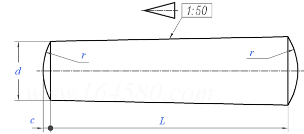 DIN  1 - 1981 球面端圆锥销