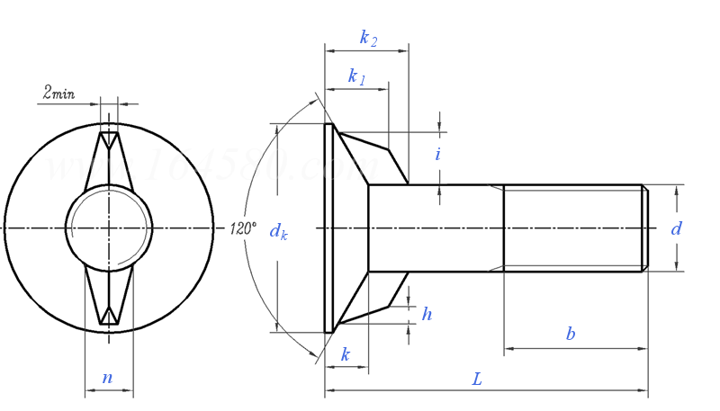DIN  25195 - 2003 鐵路車輛用沉頭雙榫螺栓