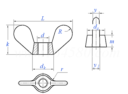 DIN  315 - 2016 蝶形螺母 圆翼