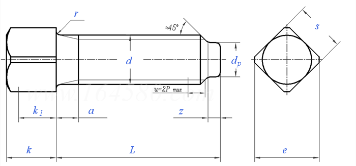 DIN  479 - 1985 四方头圆柱端紧定螺钉