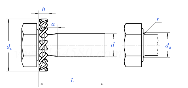 GB  9074.16 - 1988 六角頭螺栓和外鋸齒鎖緊墊圈組合件