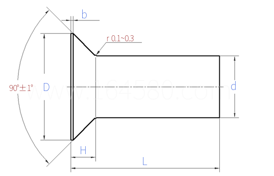 HB  6309 - 1989 90°沉头铆钉（材料：ML18）