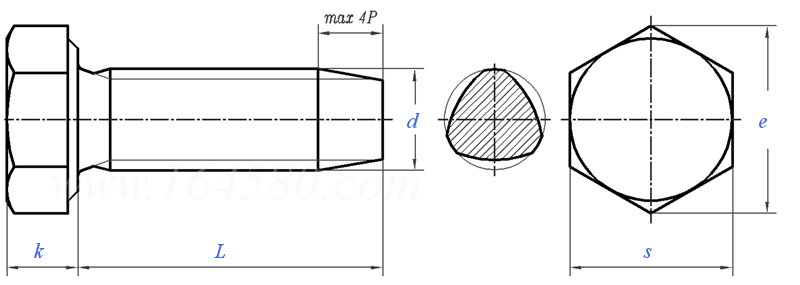 DIN  7500 (D) - 1984 六角头三角锁紧螺钉 A和B级
