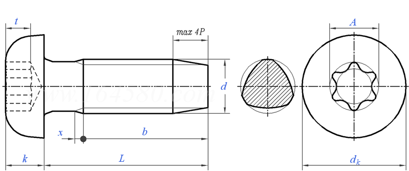 DIN  7500 (PE) - 2009 梅花槽盘头三角锁紧螺钉