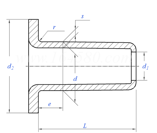 DIN  7339 - 1993 板料拉延, 平头全空心铆钉