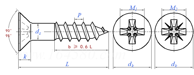 DIN  7997 - 2010 十字槽沉头木螺钉
