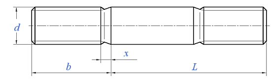DIN  949 (-2) - 1995 过盈配合螺纹双头栓 b≈2.5d （B型）