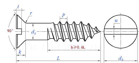 GB /T 100 - 1986 開槽沉頭木螺釘