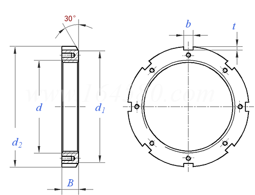 JIS B 1554 (AN/ANL) - 2016 8槽鎖緊螺母