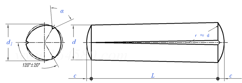 DIN  1471 - 1978 槽銷 全長錐槽