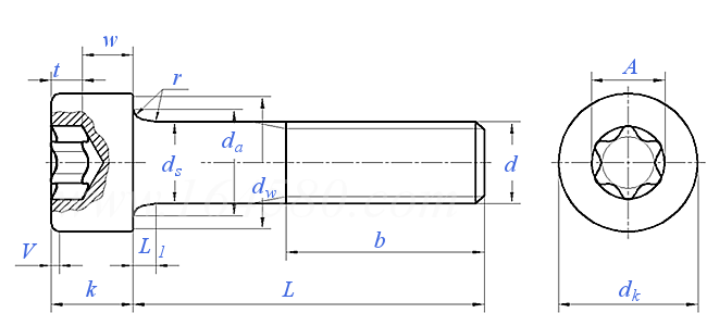 GB /T 2671.2 - 2004 内六角花形圓柱頭螺釘