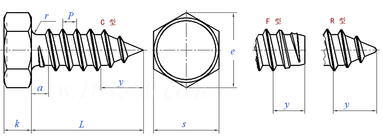 JIS B 1123 - 2015 六角頭自攻螺釘（C型,F型和R型）