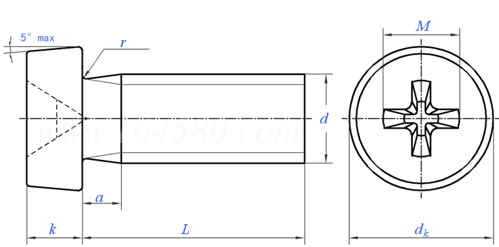 GB /T 13806.1 (A) - 1992 精密机械用紧固件十字槽圆柱头螺钉
