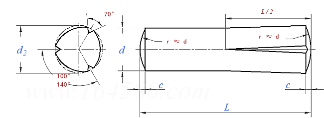 GB /T 13829.6 - 2004 槽銷 半長錐槽