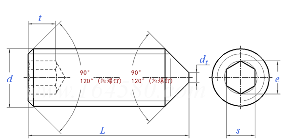 GB /T 78 - 2000 内六角锥端紧定螺钉