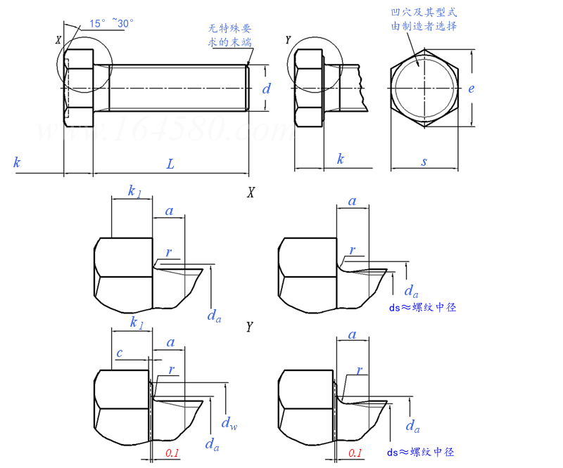 GB /T 5781 - 2000 C級全螺紋六角頭螺栓