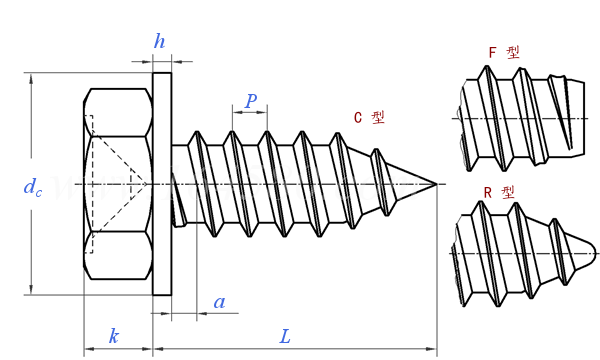 GB /T 9074.20 - 2004 十字槽凹穴六角頭自攻螺釘和平墊圈組合件