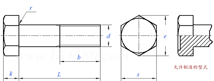 GB  5 - 1976 六角頭螺栓