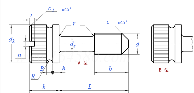 GB  839 - 1988 滾花頭不脫出螺釘