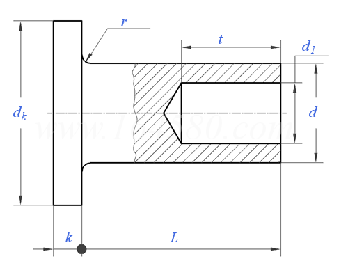 Q  476 扁平頭半空心鉚釘