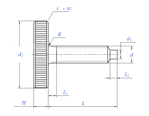HB  306 - 1987 滚花圆柱头紧定螺钉