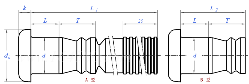 GJB  381.1 - 1987 平頭抗剪型環槽鉚釘