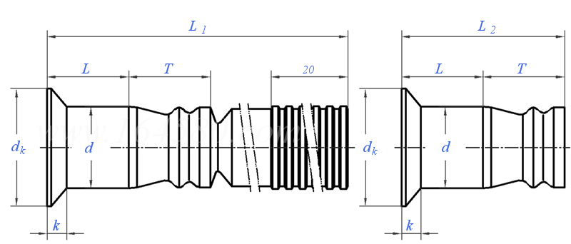 GJB  381.3 - 1987 100°沉頭抗剪型環槽鉚釘