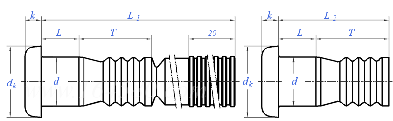GJB  381.6 - 1987 平圓頭抗拉型環槽鉚釘
