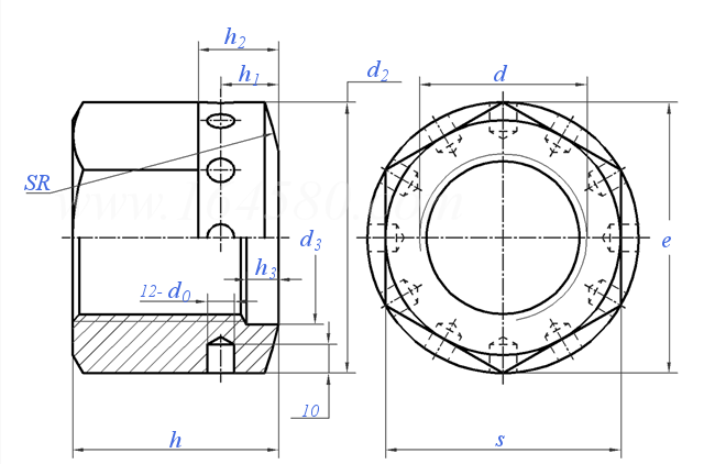 HG /T 21573.3 (HR) - 1995 HR型大直径螺母