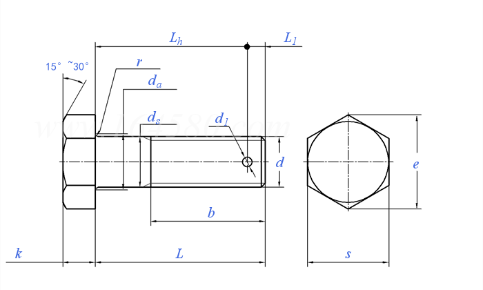 QJ  2367 - 1992 六角头螺杆带孔螺栓