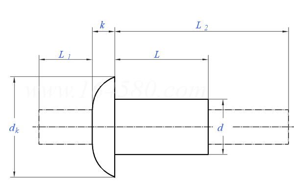 IFI  521 - 1982 米制圓頭擊芯鉚釘