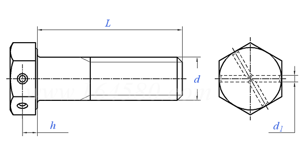 GB  32.1 - 1988 六角頭頭部帶孔螺栓 A和B級