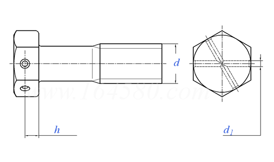 GB /T 32.2 - 1988 細杆 B級 六角頭頭部帶孔螺栓