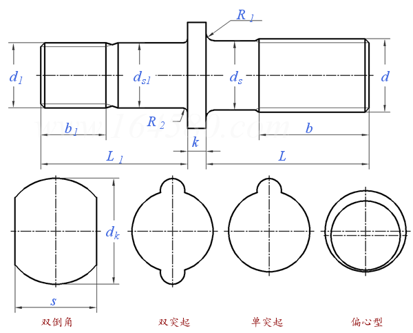JIS /JASO C 610 (T1) - 1979 汽車輪毂用螺栓 [Table 1]
