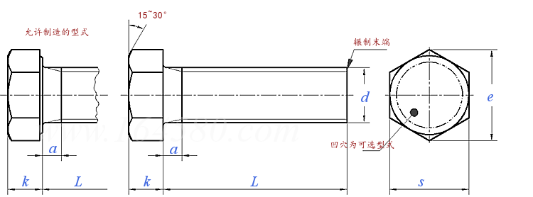 GB /T 5781 - 1986 六角頭螺栓 - 全螺紋 - C級