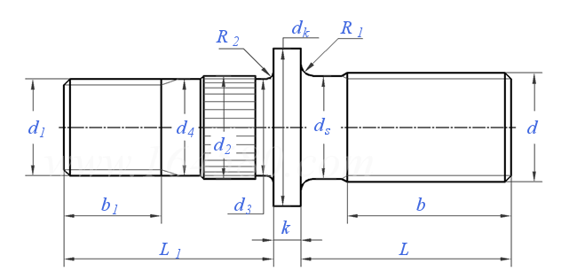 JIS /JASO C 610 (T2) - 1979 汽車輪毂螺栓 [Table 2]