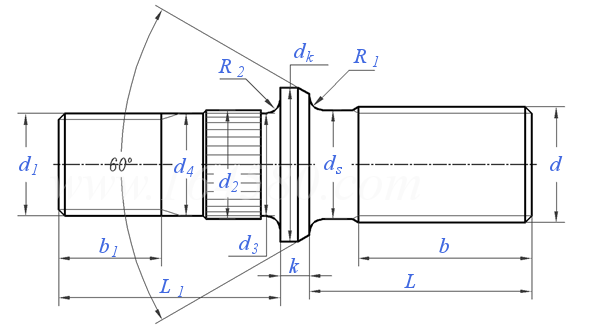 JIS /JASO C 610 (T3) - 1979 汽車輪毂螺栓 [Table 3]