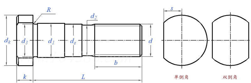 JIS /JASO C 610 (T6) - 1979 汽車輪毂螺栓 [Table 6]