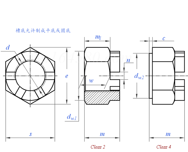 JIS B 1170 - 2011 2型和4型小六角開槽螺母