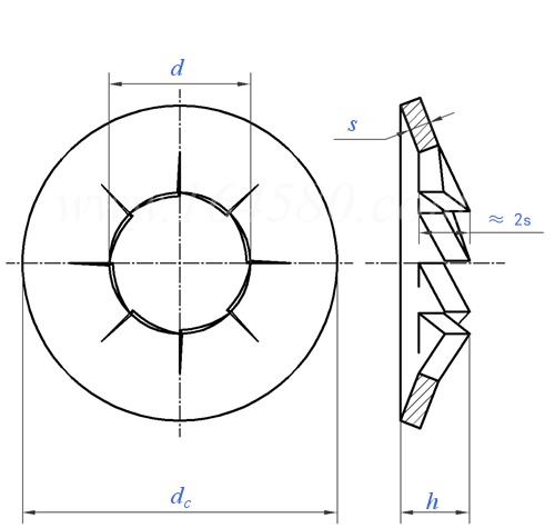 NF E 25-512 - 1984 内齒錐形彈簧墊圈.符号CDJ
